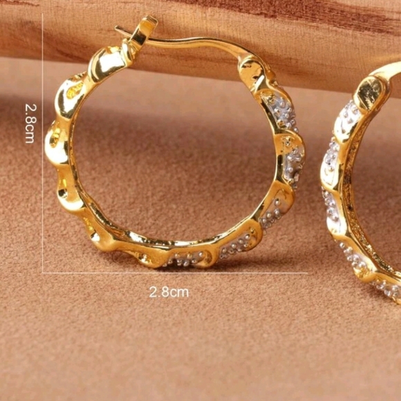 2 Tone Hoop Earrings - Picture 2 of 3